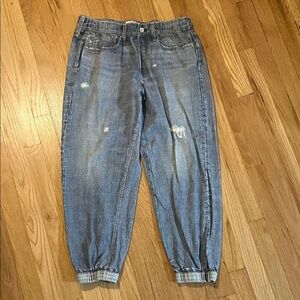 Rag & Bone Miramar Denim Print Cotton Terry Joggers Sz XL